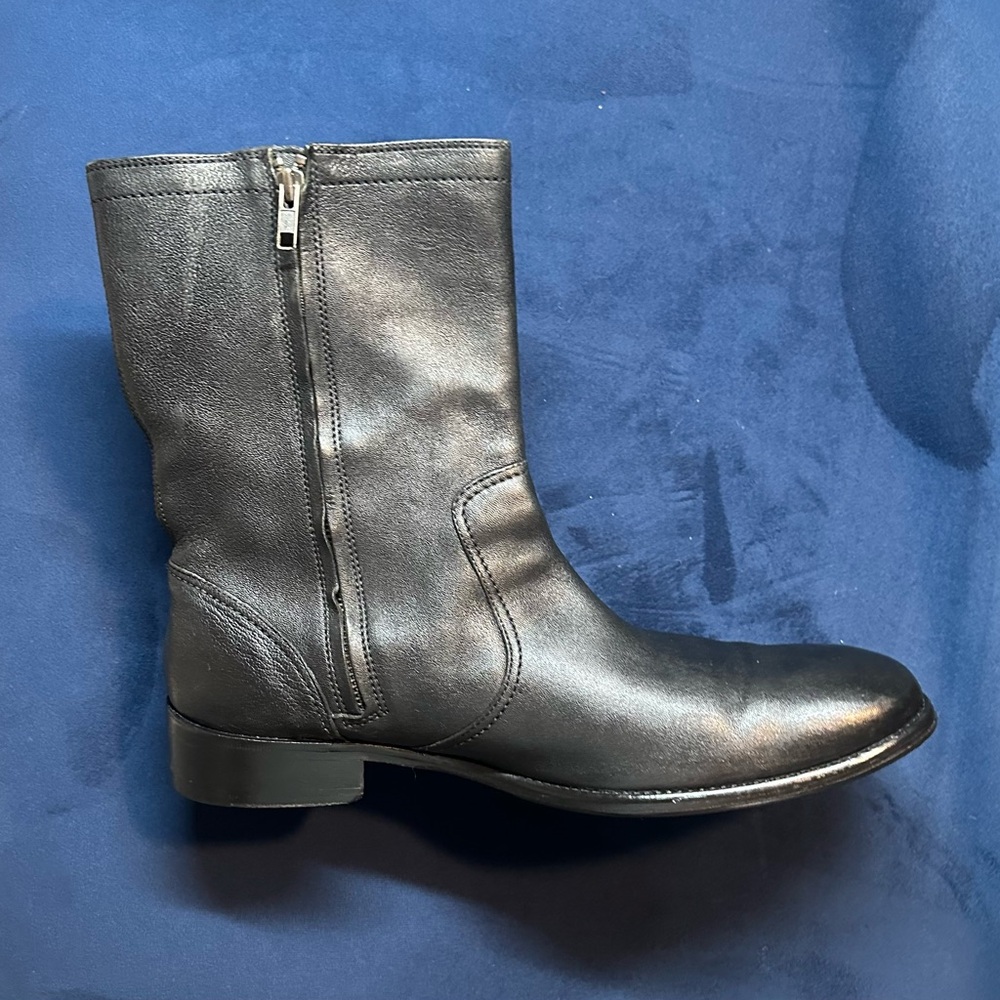 Cole Haan Men's Cole Haan Black Leather Side Zip Boots NikeAir Sole Men's 11 - Picture 6 of 8
